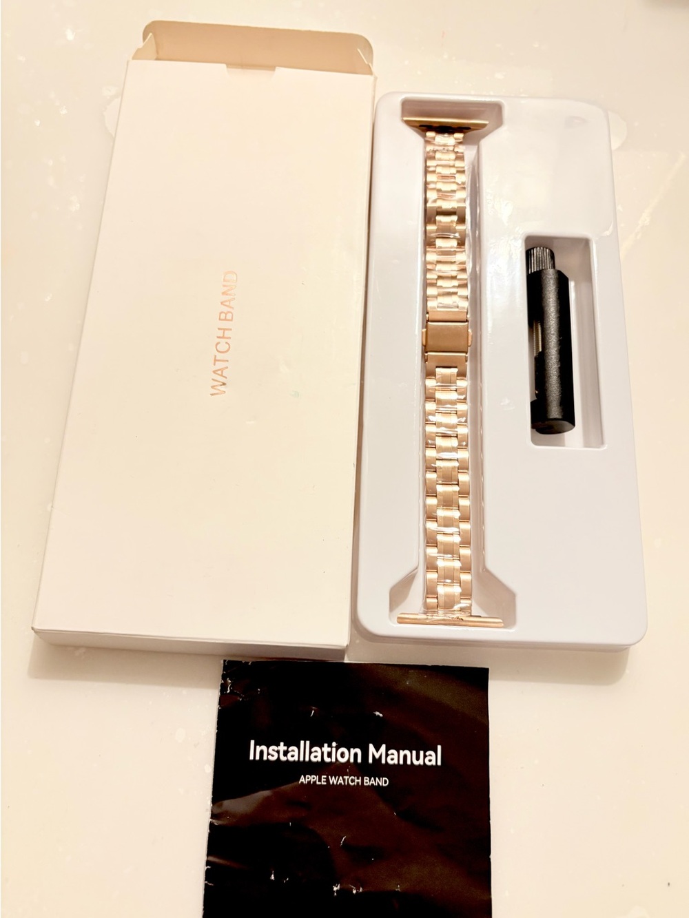 Apple Rose Gold Metal Link Watch Band for Apple Watch Series 4